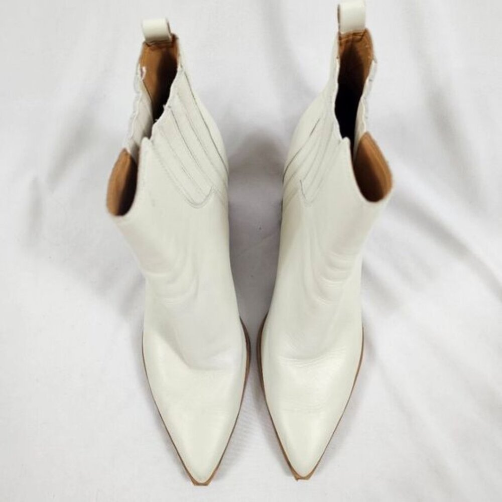 Marc Fisher Matter Boots In White Leather - Size 11 - Picture 2 of 9